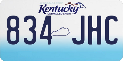KY license plate 834JHC