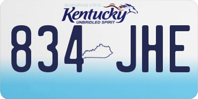 KY license plate 834JHE