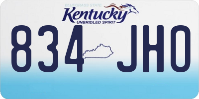 KY license plate 834JHO