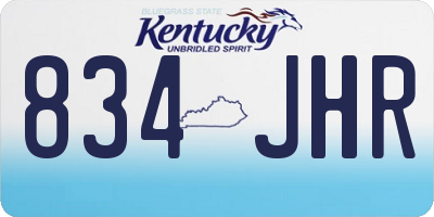 KY license plate 834JHR