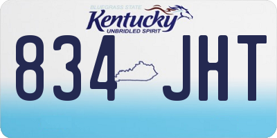 KY license plate 834JHT