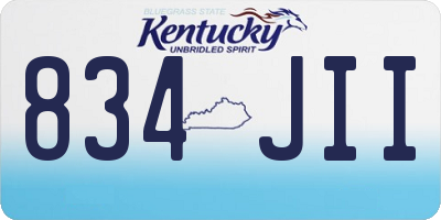 KY license plate 834JII