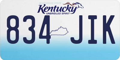 KY license plate 834JIK