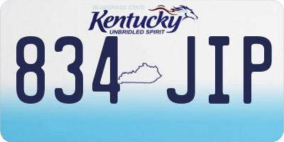 KY license plate 834JIP