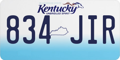 KY license plate 834JIR