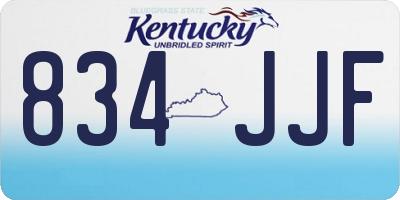 KY license plate 834JJF