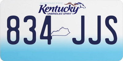 KY license plate 834JJS