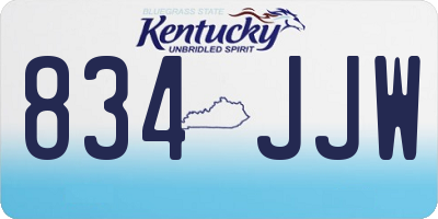 KY license plate 834JJW