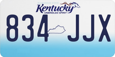 KY license plate 834JJX