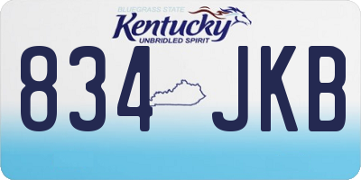 KY license plate 834JKB