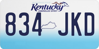 KY license plate 834JKD