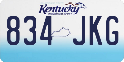 KY license plate 834JKG