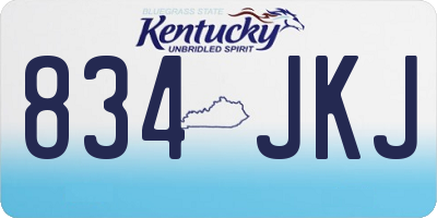 KY license plate 834JKJ