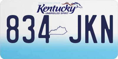 KY license plate 834JKN