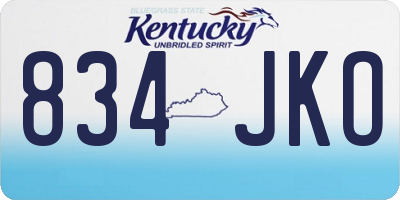 KY license plate 834JKO