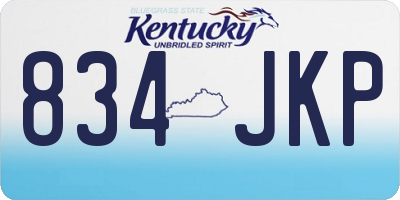 KY license plate 834JKP