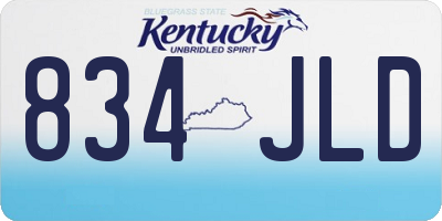 KY license plate 834JLD