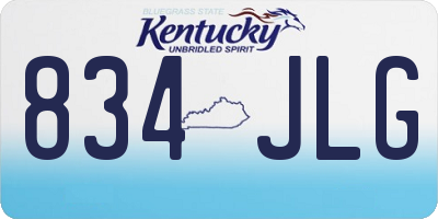 KY license plate 834JLG