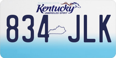 KY license plate 834JLK