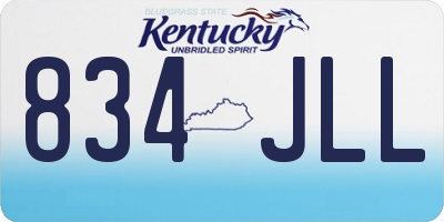 KY license plate 834JLL