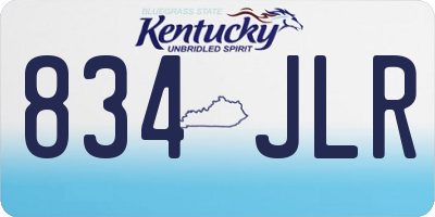 KY license plate 834JLR