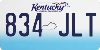 KY license plate 834JLT