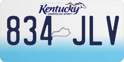 KY license plate 834JLV