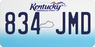 KY license plate 834JMD