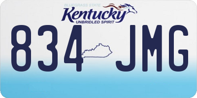 KY license plate 834JMG