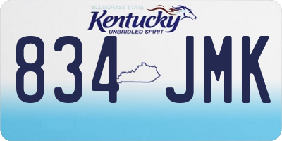 KY license plate 834JMK