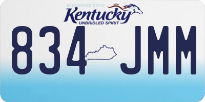 KY license plate 834JMM