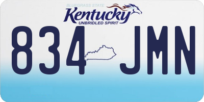 KY license plate 834JMN