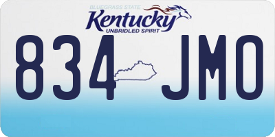 KY license plate 834JMO