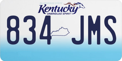 KY license plate 834JMS