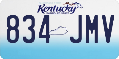 KY license plate 834JMV