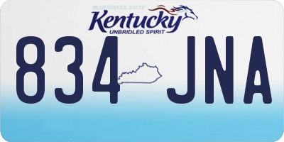 KY license plate 834JNA
