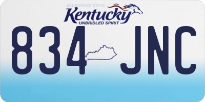 KY license plate 834JNC