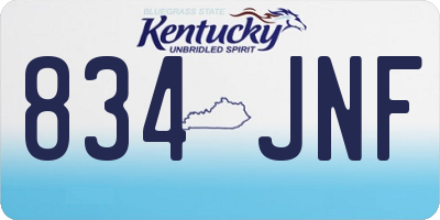 KY license plate 834JNF