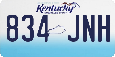 KY license plate 834JNH