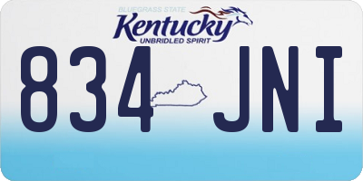 KY license plate 834JNI