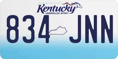 KY license plate 834JNN