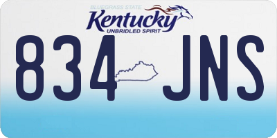 KY license plate 834JNS