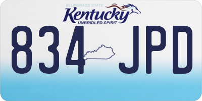 KY license plate 834JPD