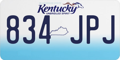 KY license plate 834JPJ
