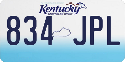 KY license plate 834JPL