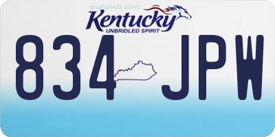 KY license plate 834JPW