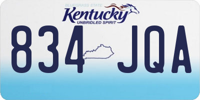 KY license plate 834JQA