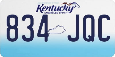 KY license plate 834JQC