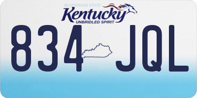 KY license plate 834JQL