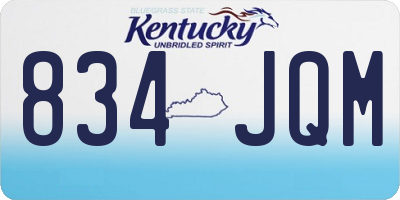 KY license plate 834JQM